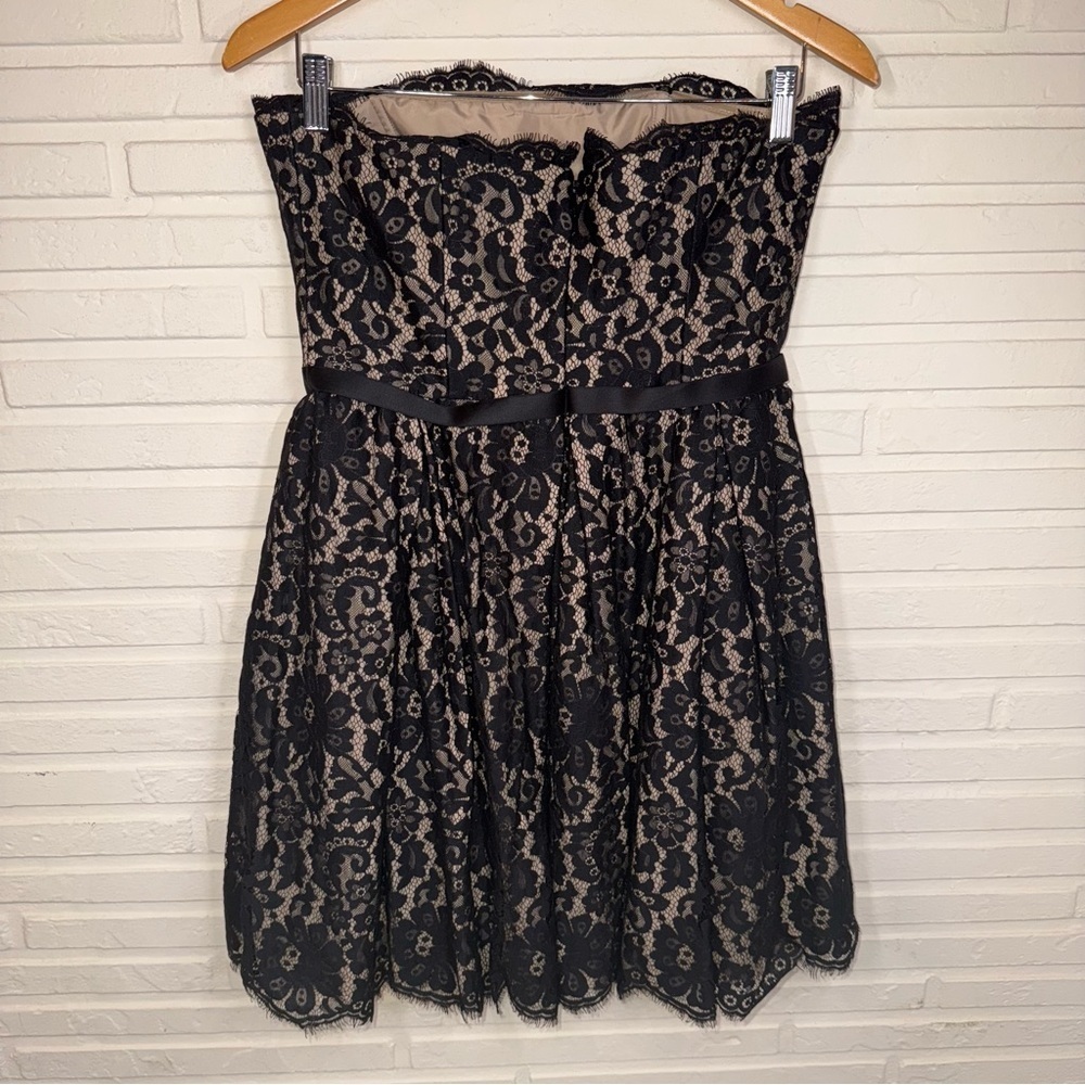 Robert Rodriguez Black and Tan Strapless Lace Floral Dress, Women’s Size 8 - Picture 5 of 9